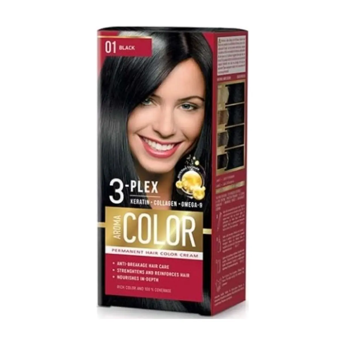 Tinte para el Cabello Negro 01 (45ml) AROMA COLOR