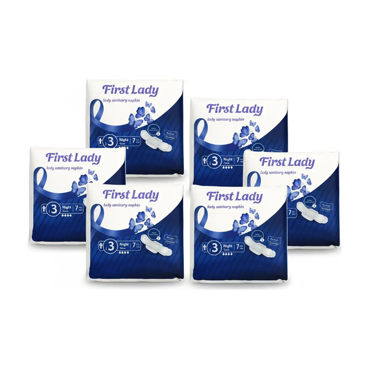 Toallas sanitarias nocturnas First Lady (6 x 7 U)