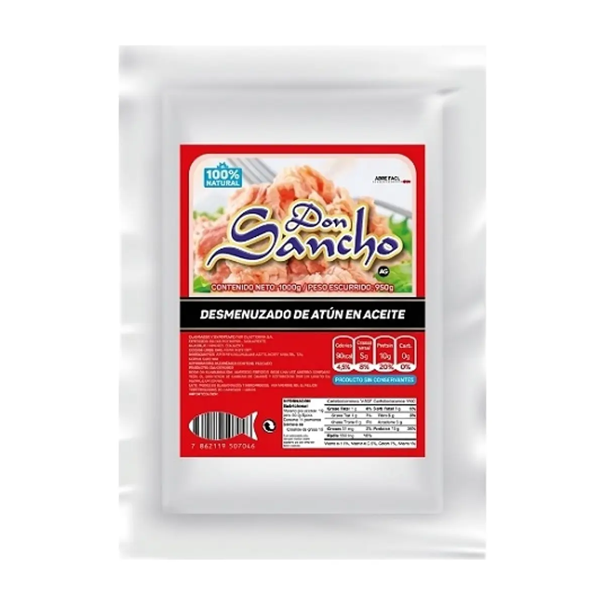 Atun desmenuzado en aceite Pouch (1 kg) Don Sancho