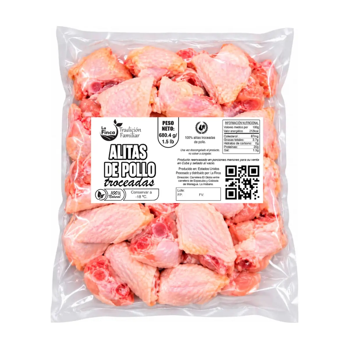 Alitas de pollo troceadas La Finca (680.4 g / 1.5 lb) - Thumbnail 2