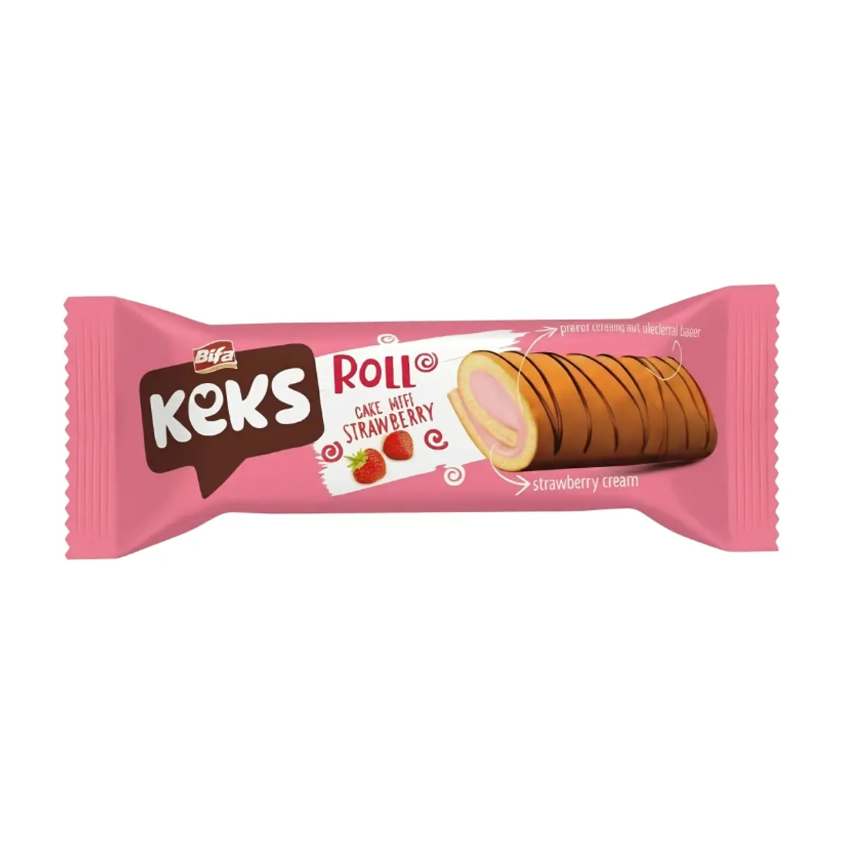 Pastel con crema de fresa Keks Bifa (55 g / 1.94 oz)