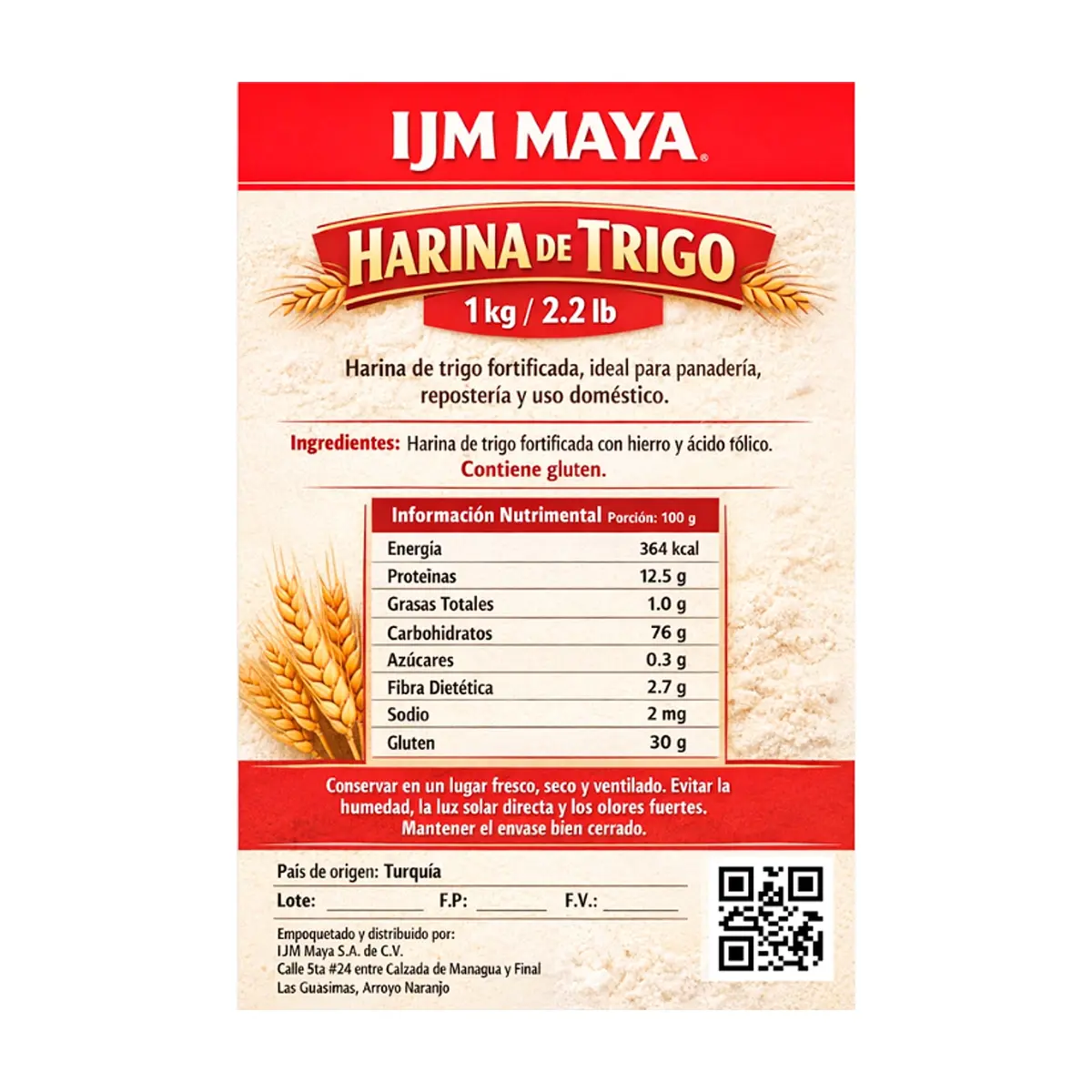 Harina de trigo fortificada IJM Maya (1 kg / 2.2 lb) - Thumbnail 2