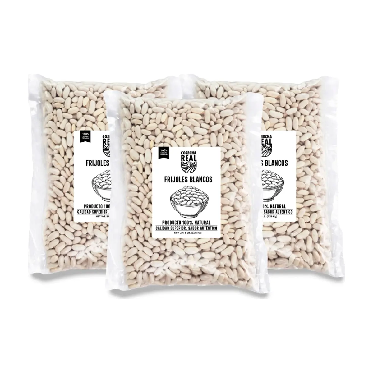 Frijoles blancos Cosecha Real (3 x 2.26 kg / 5 lb) - Miniatura 1