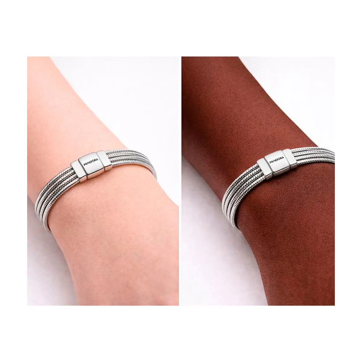Pulsera de plata S925 estilo Pandora Reflexions multi cadenas de serpiente (17 cm) - Thumbnail 3