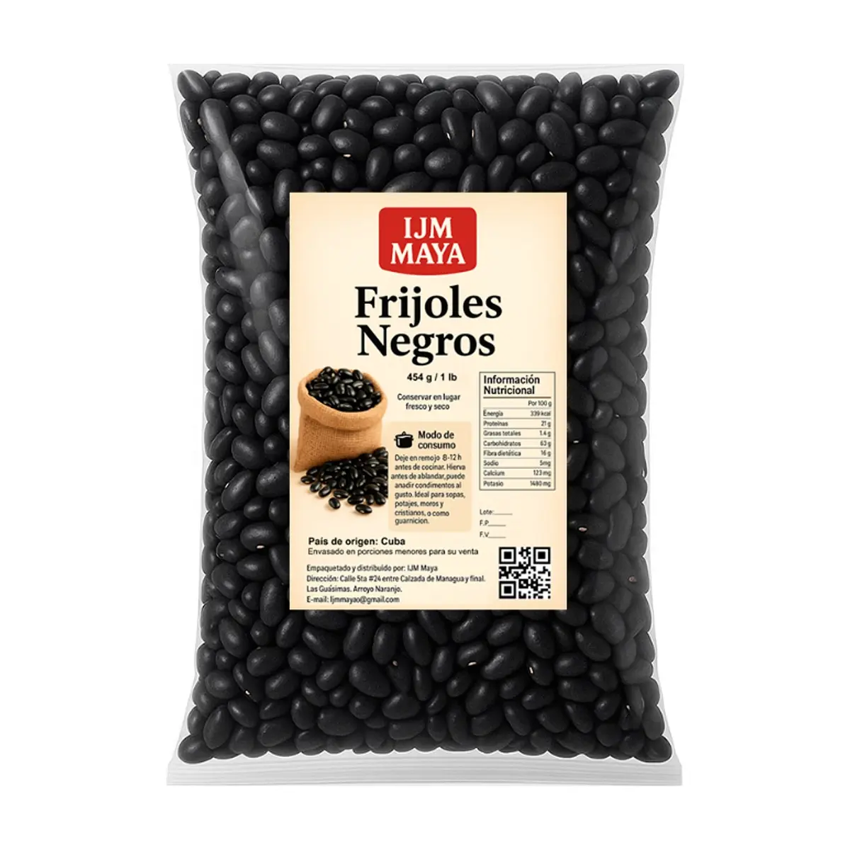 Frijoles negros IJM Maya (454 g / 1 lb) - Thumbnail 2
