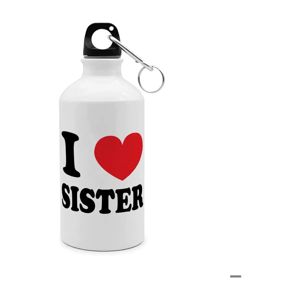 Botella blanca de aluminio con frase impresa I love sister Échale - Thumbnail 2
