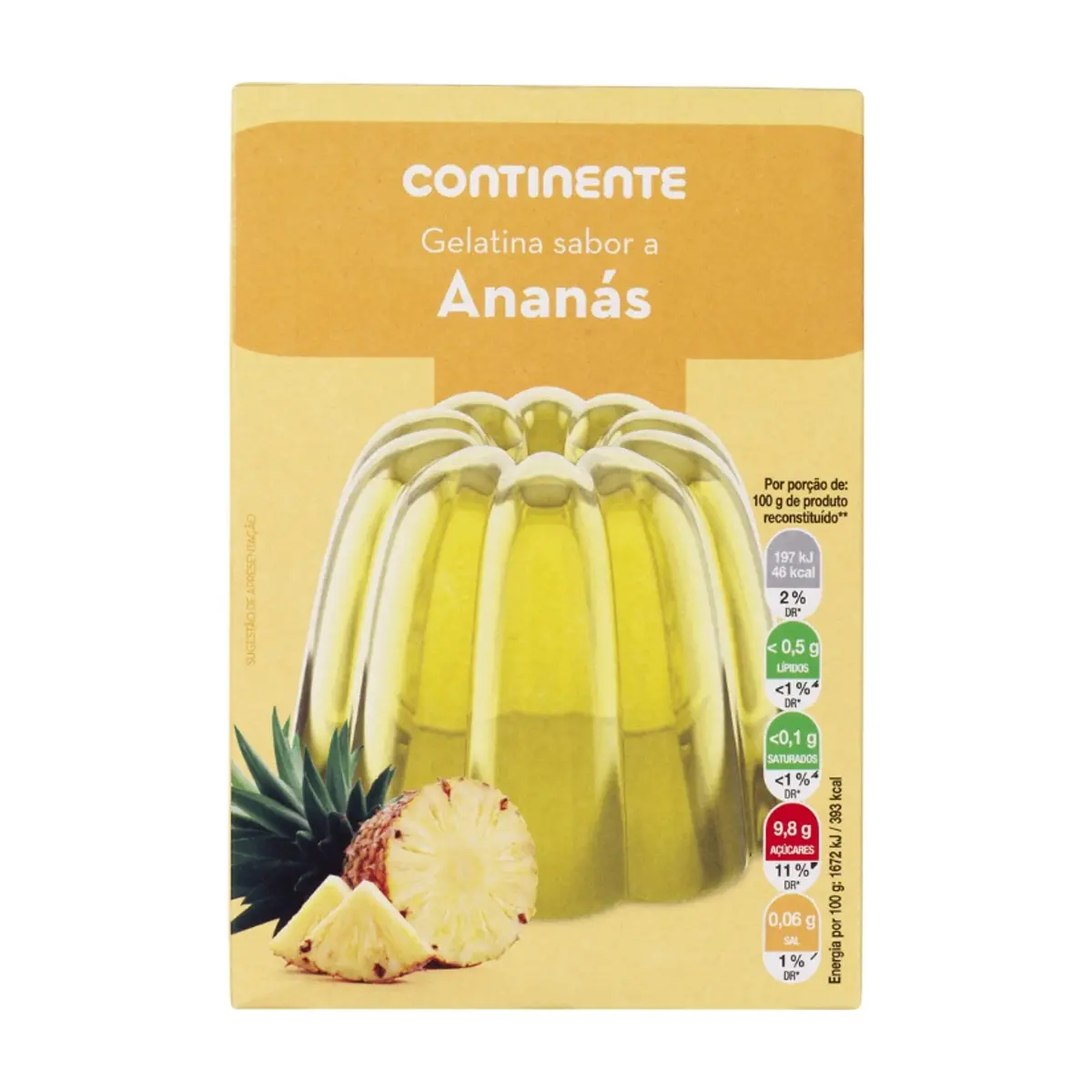 Gelatina en polvo de piña Continente (2 x 67 g / 2.36 oz)