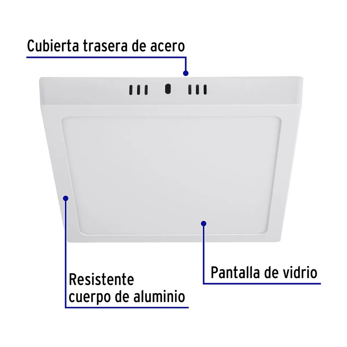 Luminario cuadrado blanco LED 18 W Volteck PLA-212L - Thumbnail 2