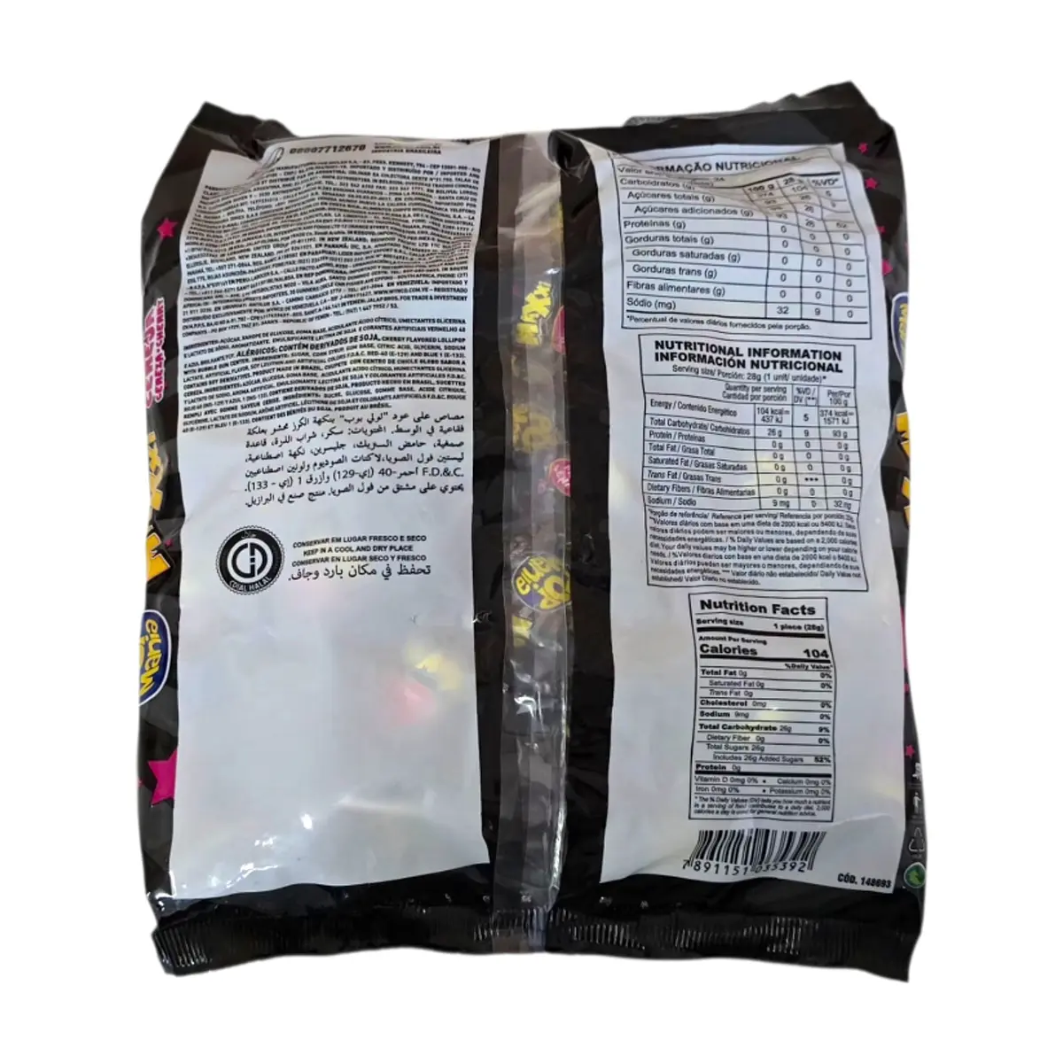 Chupa chupa pinta lengua sabor cereza con relleno de chicle Pop Mania Maxxi (672 g / 1.48 lb) - Thumbnail 2