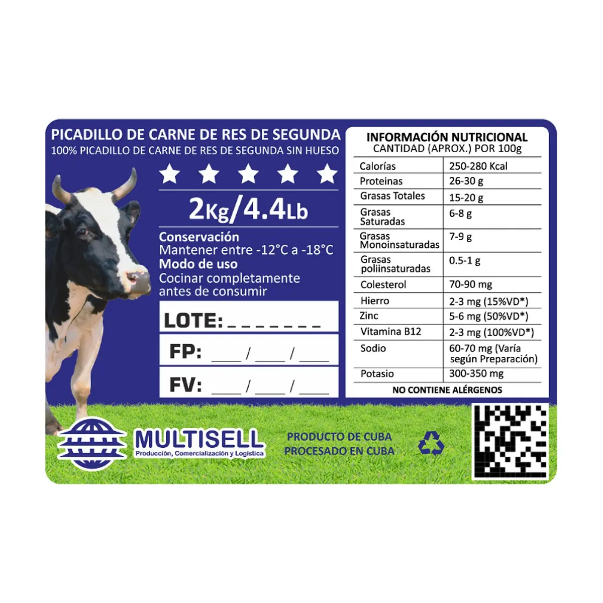 Picadillo de carne de res de segunda Multisell (3 x 2.00 kg / 4.4 lb) - Thumbnail 3