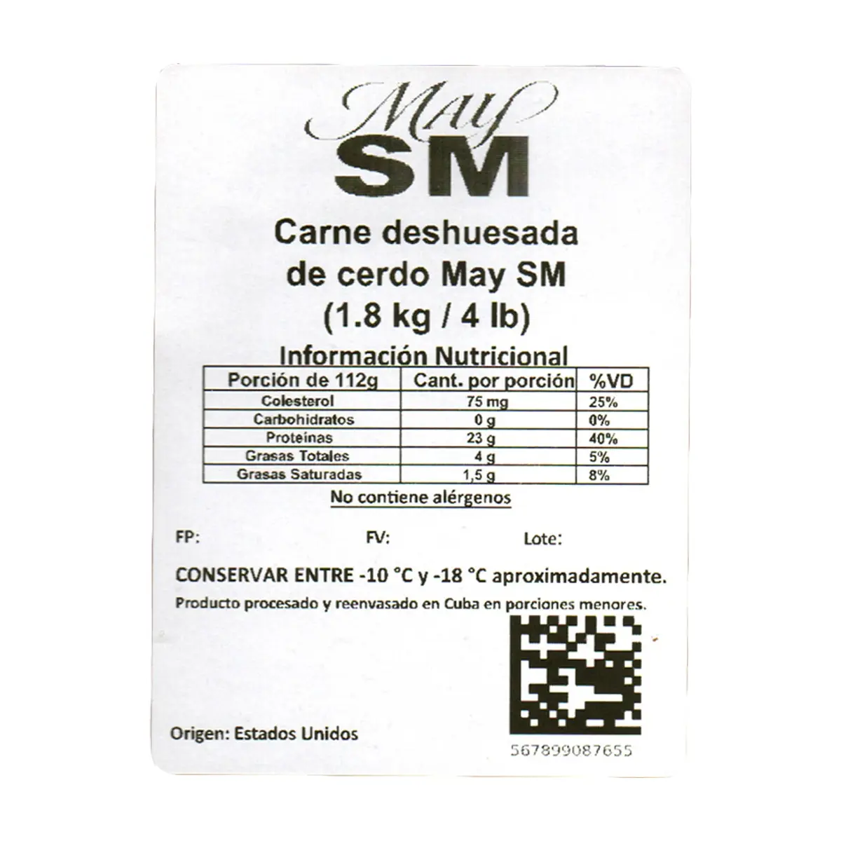 Carne deshuesada de cerdo May SM (1.8 kg / 4 lb) - Thumbnail 3