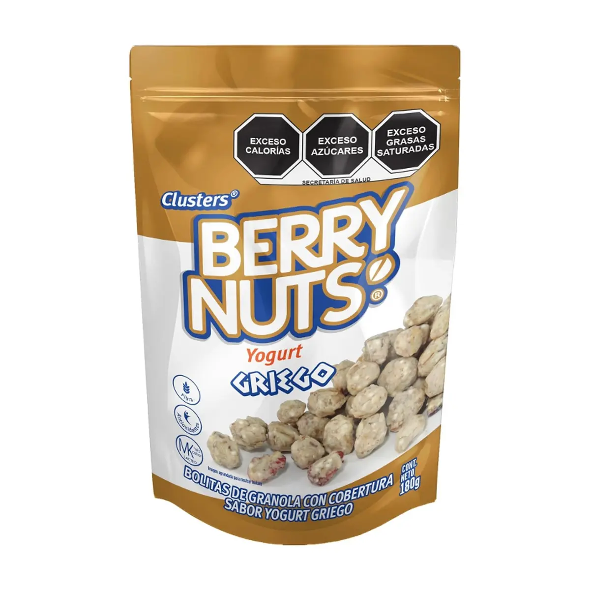 Bolitas de granola con cobertura sabor yogurt griego Berry Nuts Clusters (180 g / 6.35 oz)