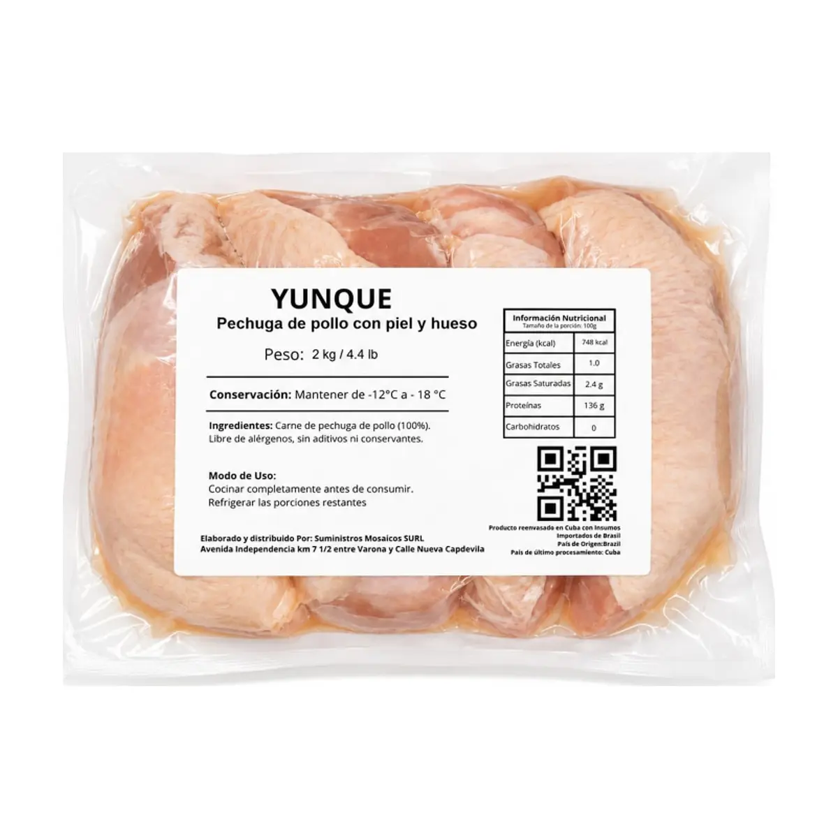 Pechuga de pollo con piel y hueso Yunque (2 X 2 kg / 4.4 lb) - Miniatura 4