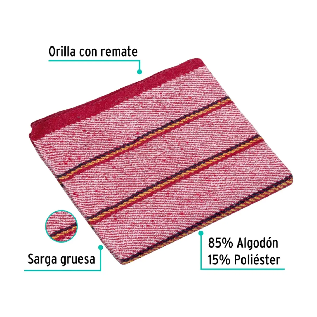 Alfombra multiuso roja 48 cm x 1 m - Klintek - Thumbnail 4