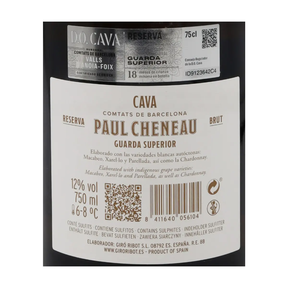 Cava Brut Reserva Guarda Superior Paul Cheneau (750 ml) - Thumbnail 2