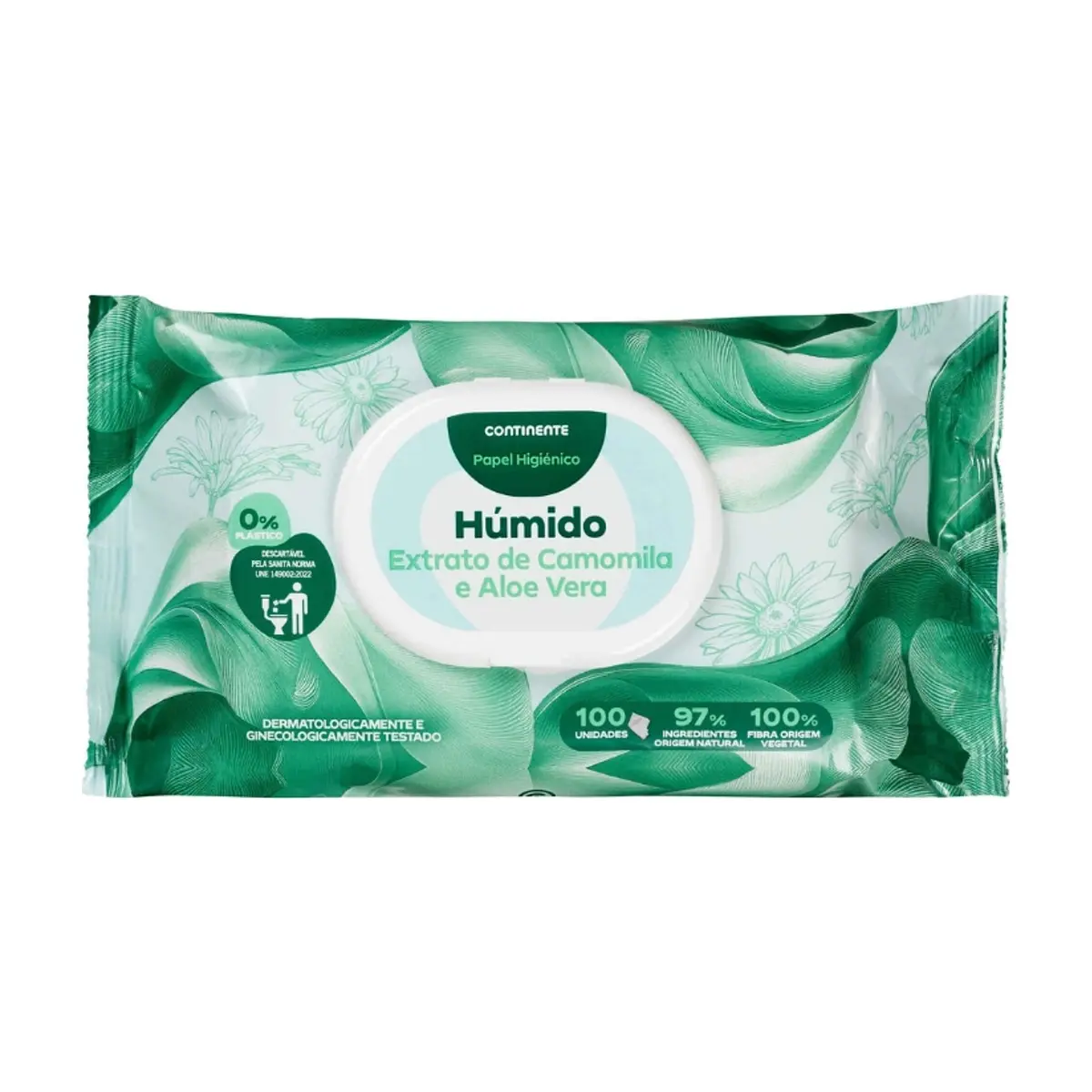 Papel higiénico húmedo con manzanilla y aloe vera Continente (100 U)