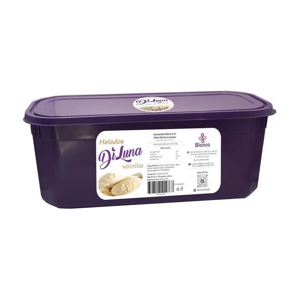 Helado sabor vainilla DiLuna (5 L)