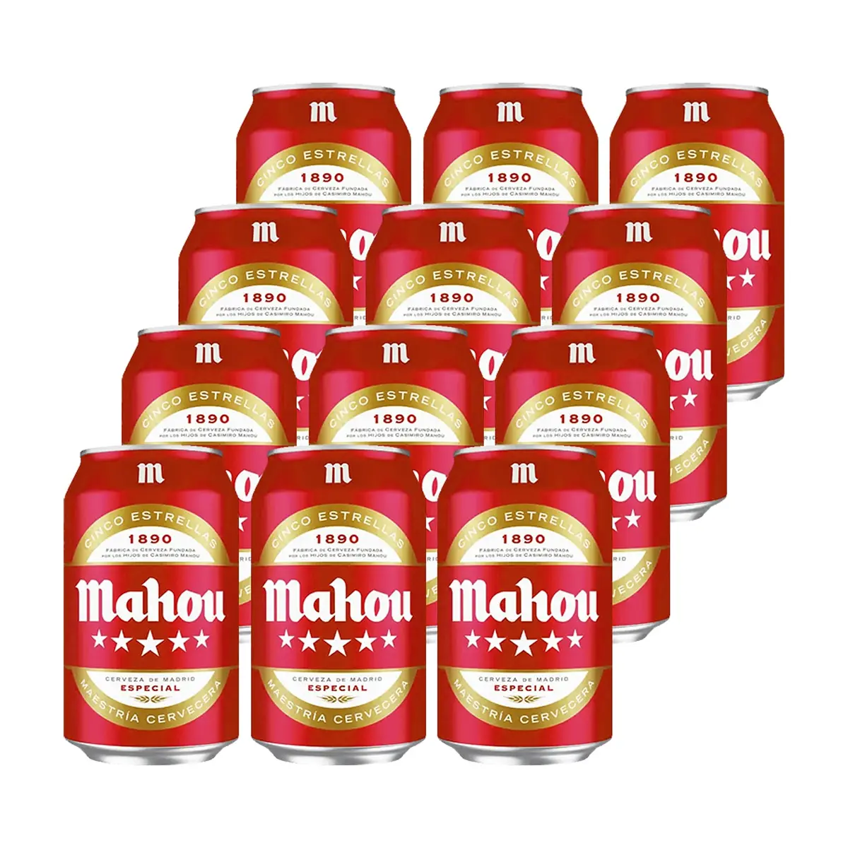 Cerveza Cinco Estrellas Mahou (12 x 330 ml) - Miniatura 1