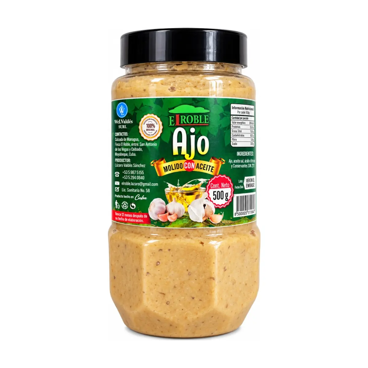 Ajo molido en aceite El Roble (500 g / 1.10 lb) - Miniatura 1