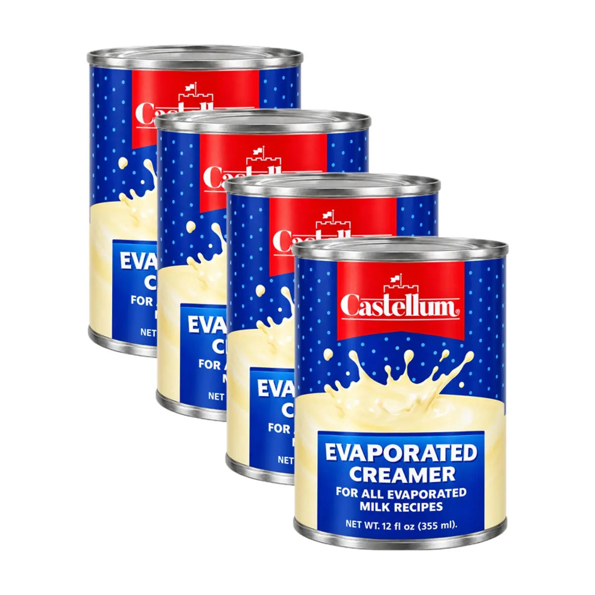 Leche evaporada cremosa Castellum (4 x 355 ml / 12 oz) - Miniatura 1