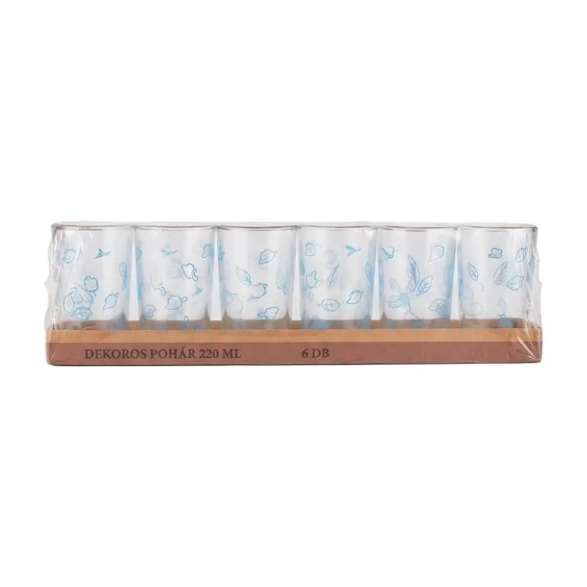 Juego de 6 vasos de cristal con diseño azul 6DB - Miniatura 2