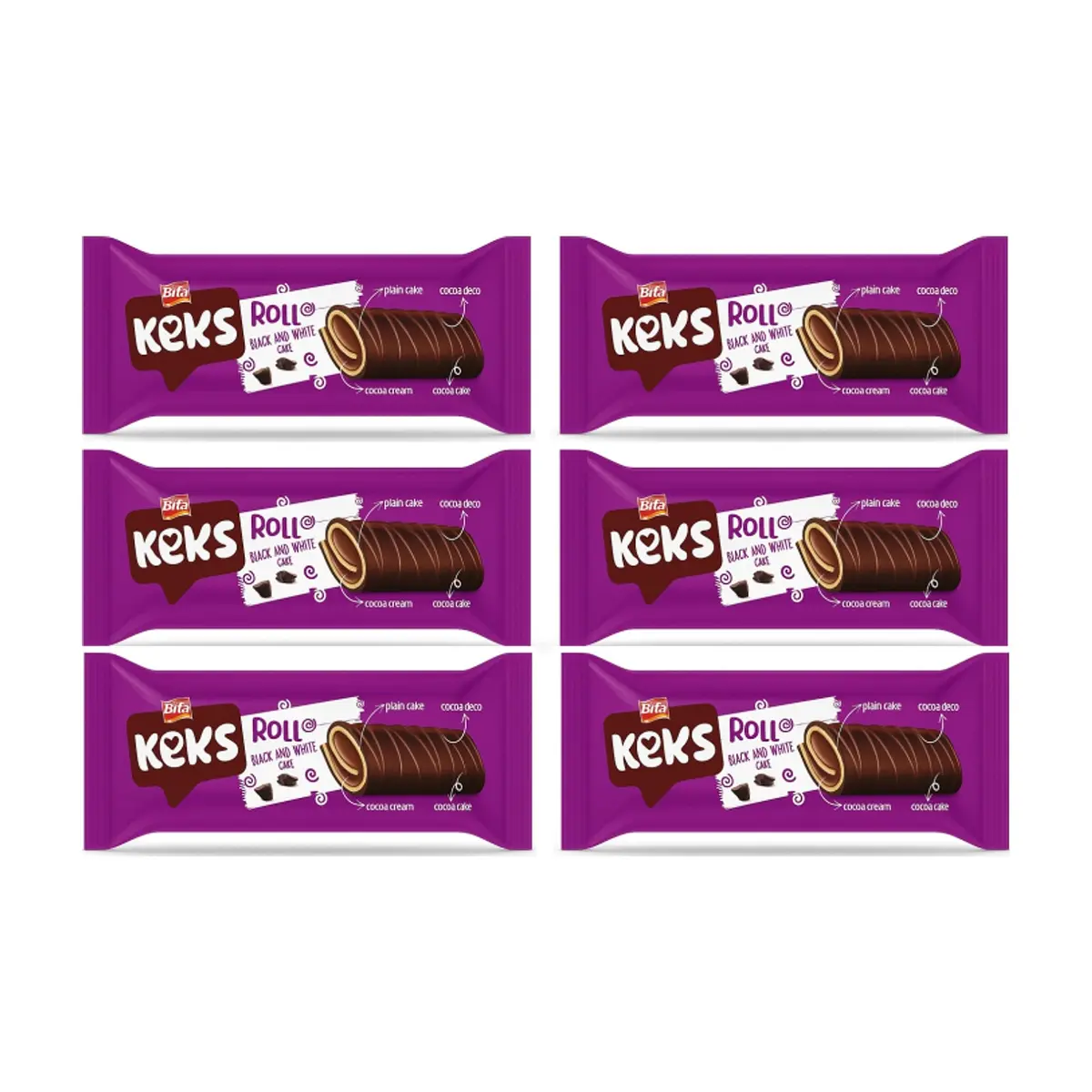 Pastelito enrollado con crema de cacao Keks Bifa (6 x 50 g / 1.76 oz)