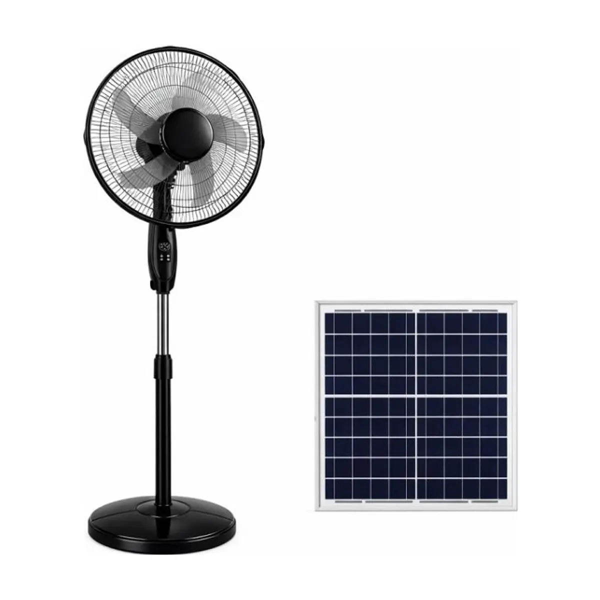 Ventilador de Pedestal SanMax (16 pulgadas) con Panel Solar