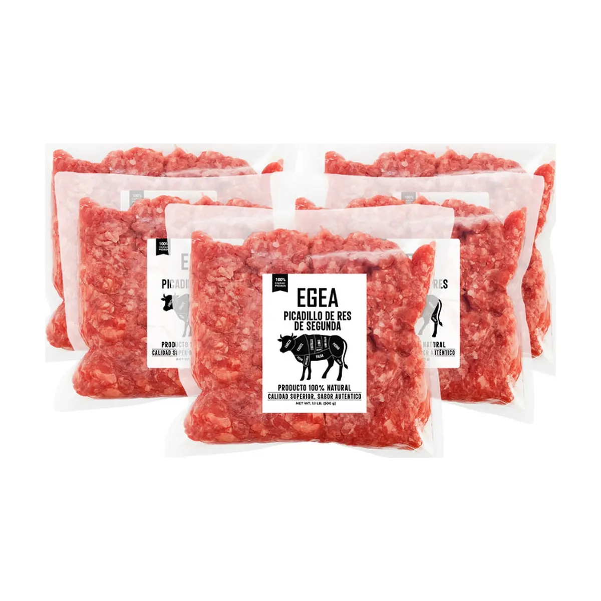 Picadillo de res de segunda EGEA (5 x 500 g / 1.1 lb)