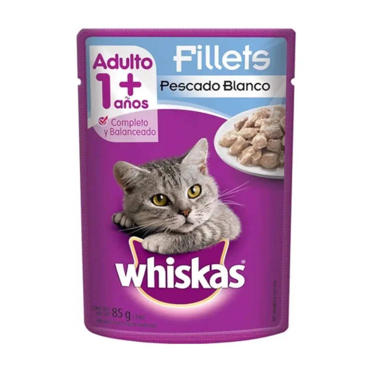 Comida para gatos adultos filletes de pescado blanco Whiskas (85 g / 2.99 oz)