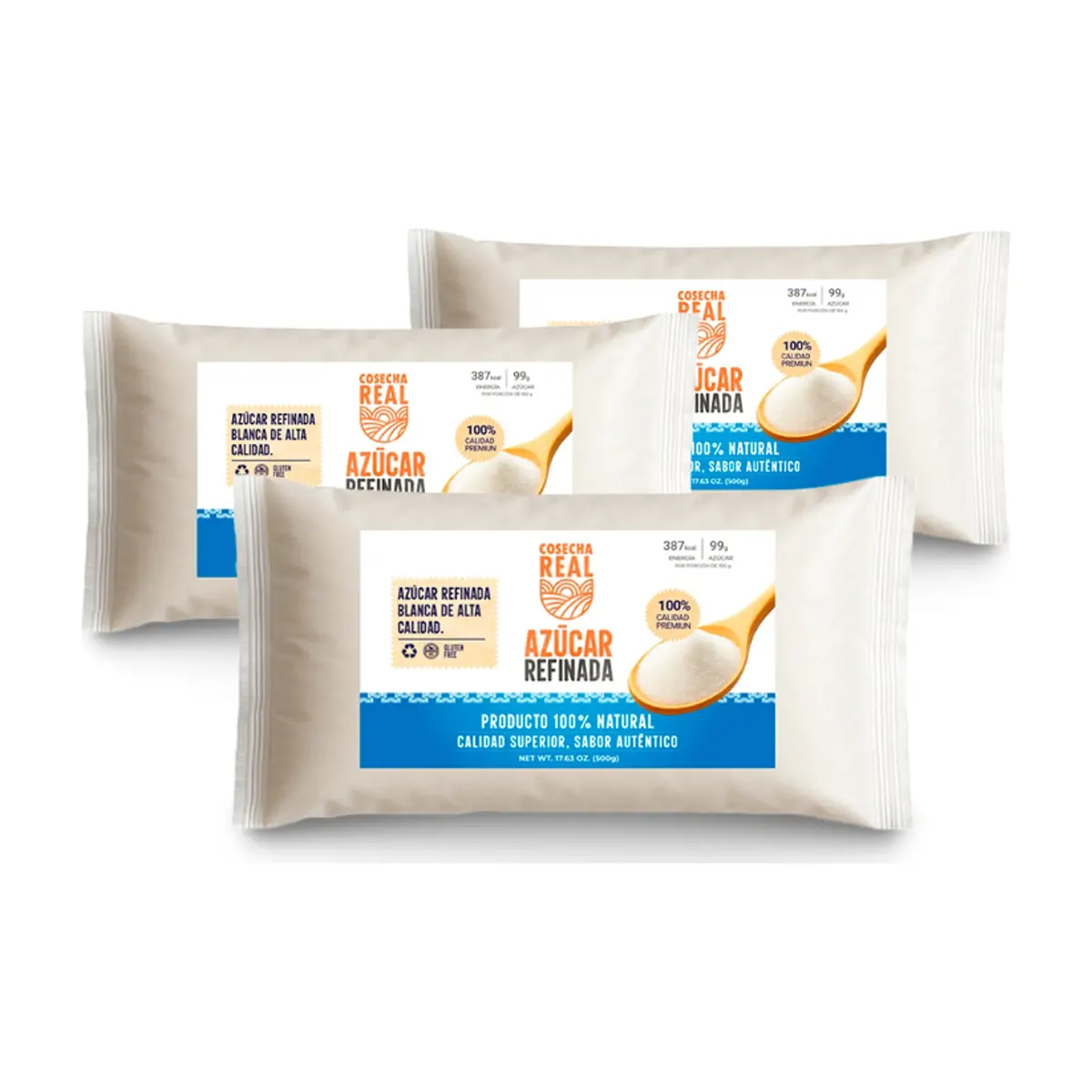 Azúcar blanca refinada Cosecha Real (3 x 500 g / 1.1 lb) - Imagen 1