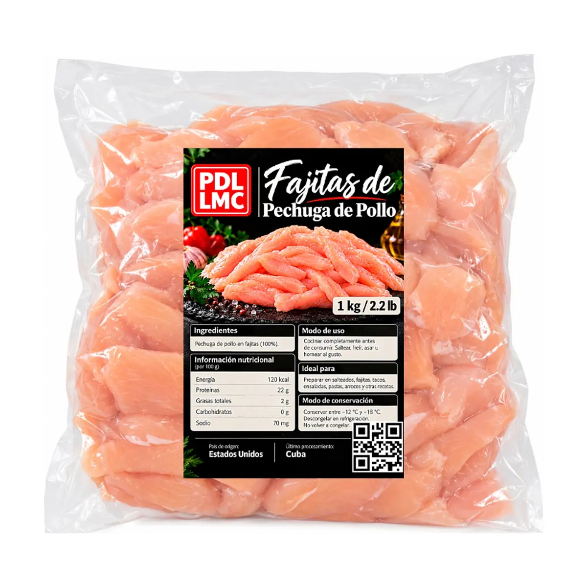 Fajitas de Pechuga de Pollo PDL LMC (1 kg / 2.2 lb) - Thumbnail 2