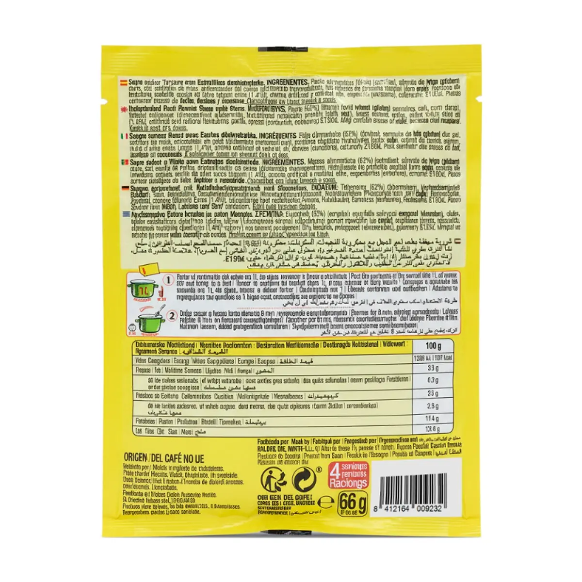 Sopa sabor ternera con estrellitas Calnort (66 g / 2.32 oz) - Miniatura 2