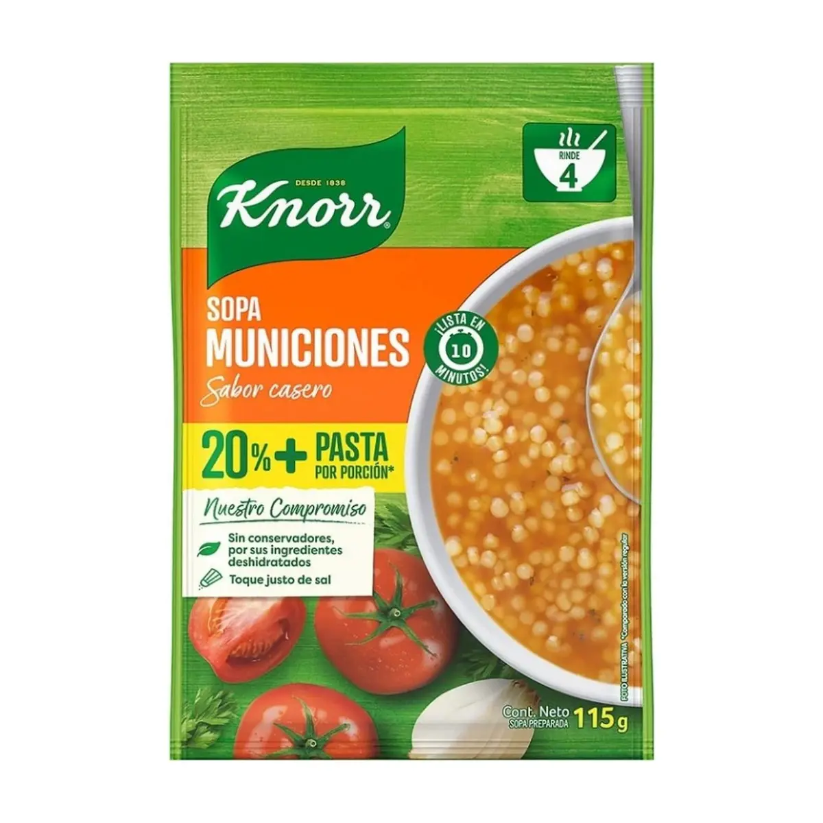 Sopa de municiones sabor casero Knorr (115 g / 4.05 oz)