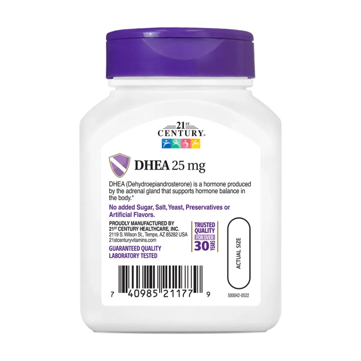 DHEA. Dehidroepiandrosterona 25 mg 21st Century (90 cápsulas) - Thumbnail 4