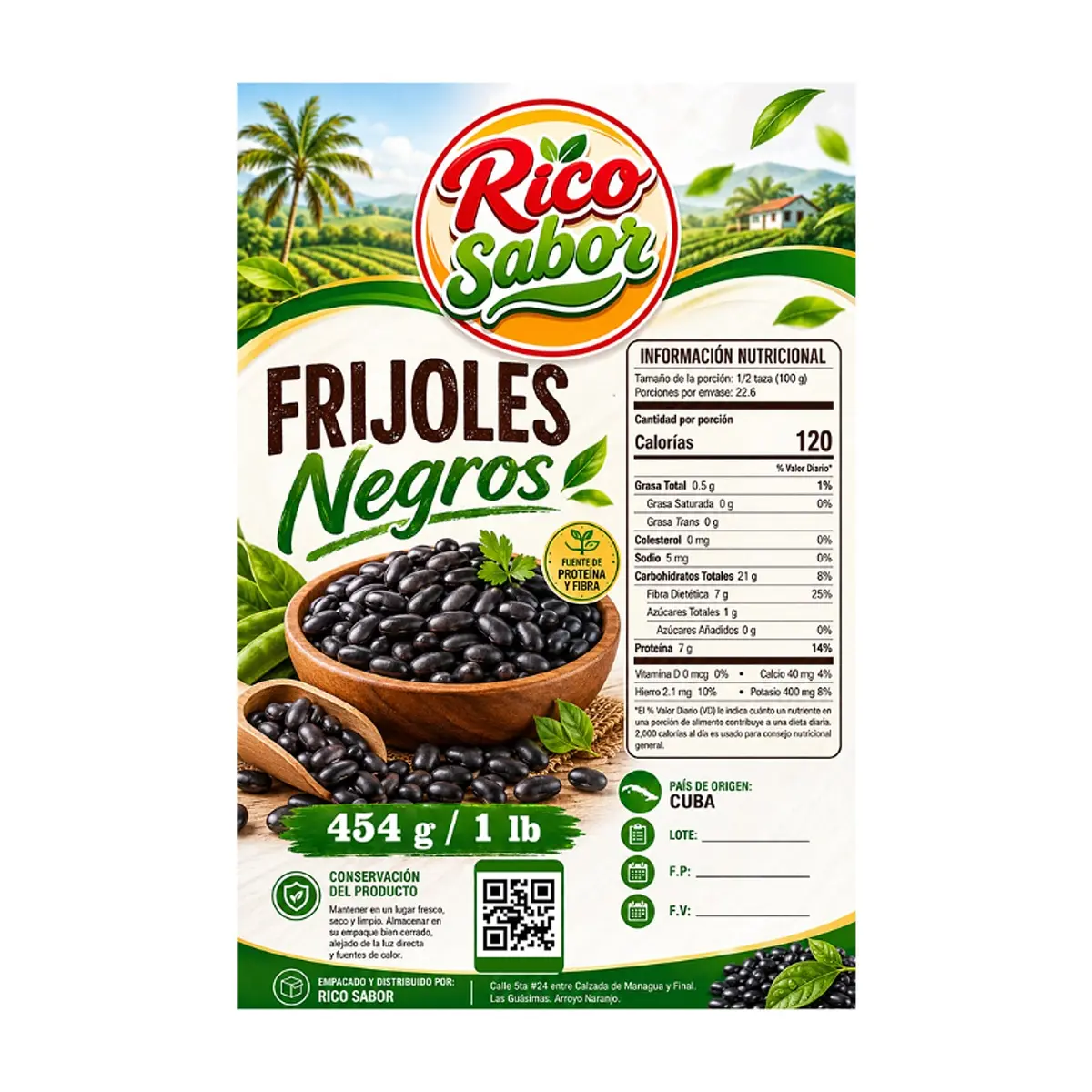 Frijoles negros Rico Sabor (454 g / 1 lb) - Thumbnail 2