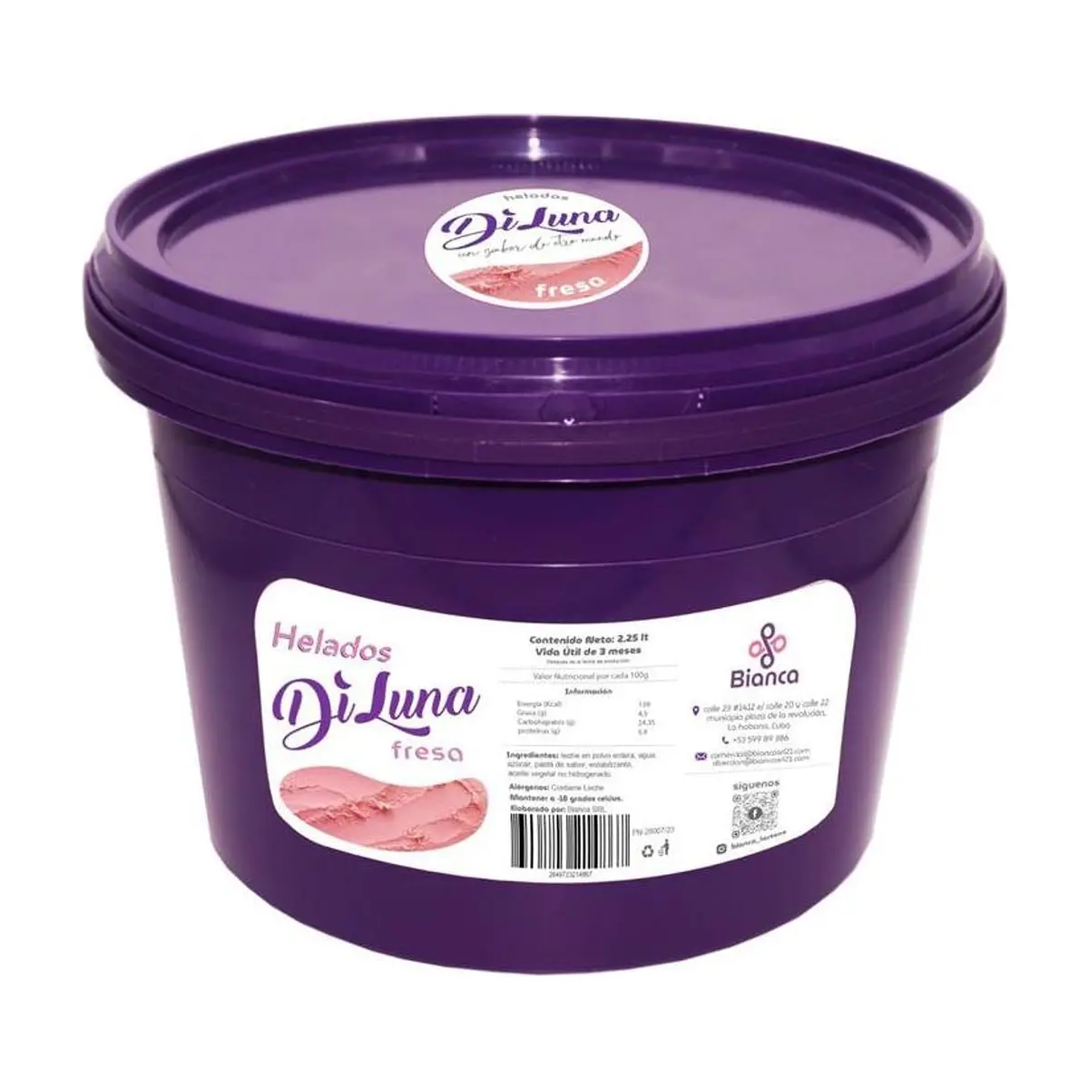 Helado sabor fresa DiLuna (2.25 L)
