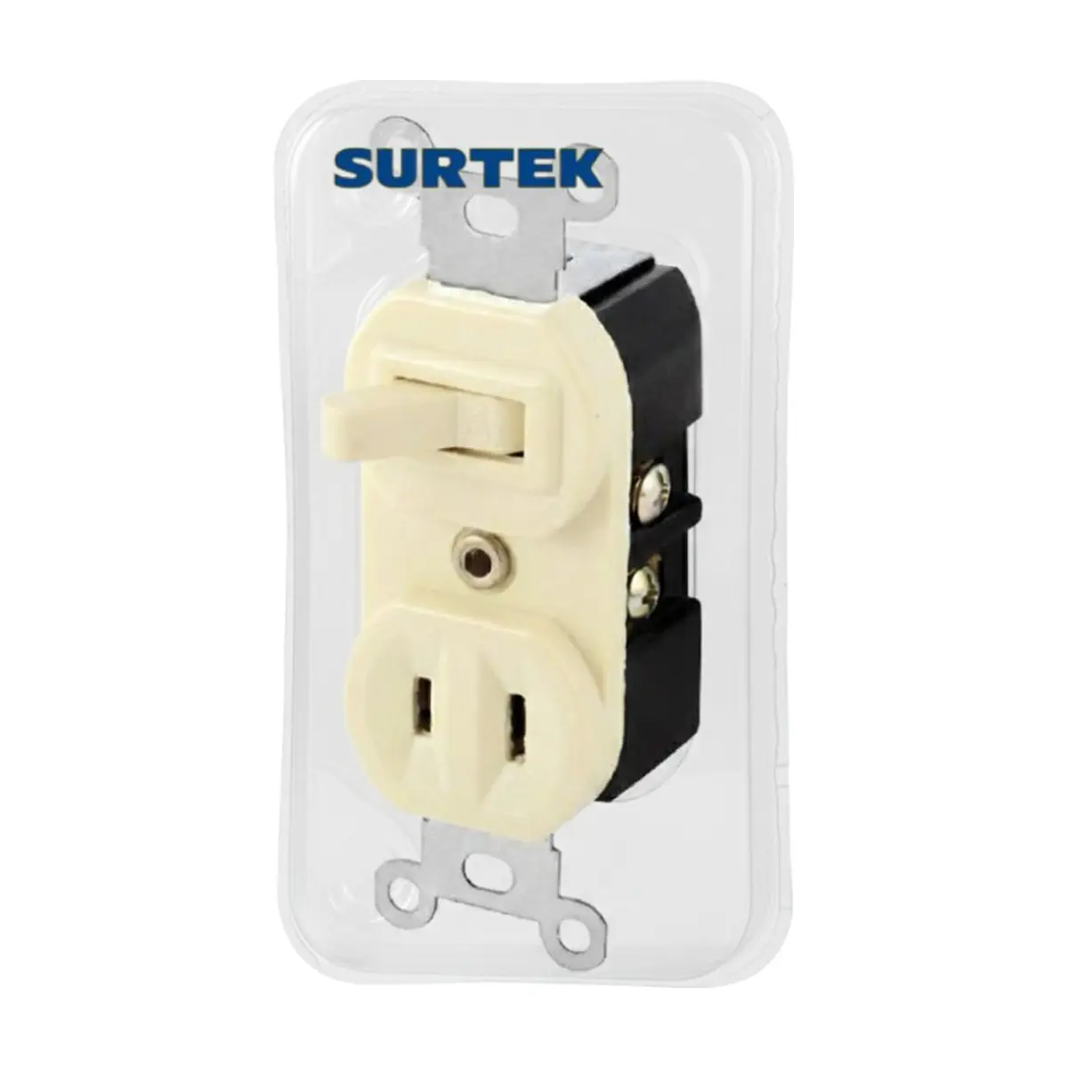 Interruptor y tomacorriente sencillo sin tapa Surtek 136550 - Miniatura 3