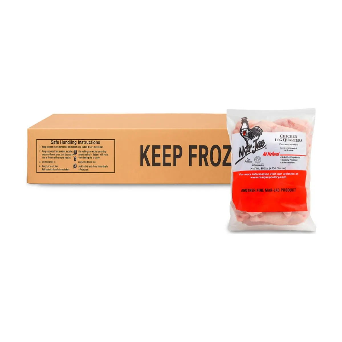 Cuartos traseros de pollo Mar Jac (4 x 4.54 kg / 10 lb)