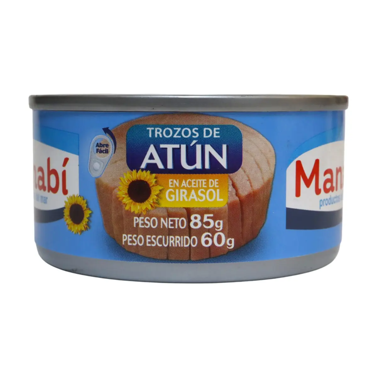 Atún en trozos en aceite de girasol Manabí (85 g / 3 oz)