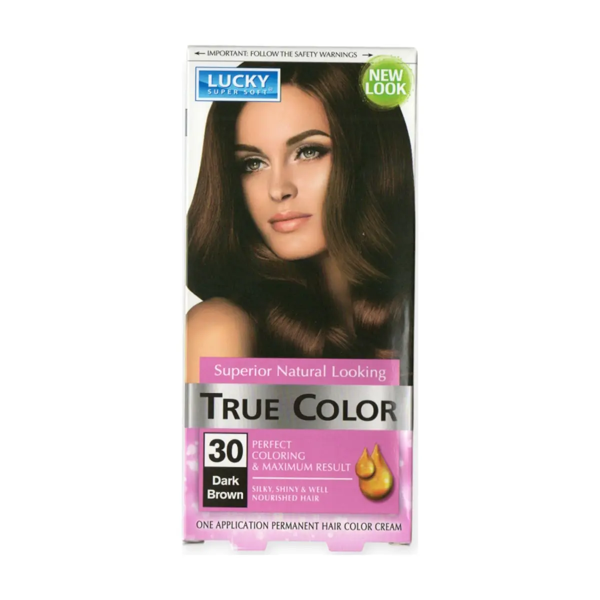 Tinte de cabello para mujer color castaño oscuro #30 Lucky Super Soft (40 ml / 1.36 fl. oz)