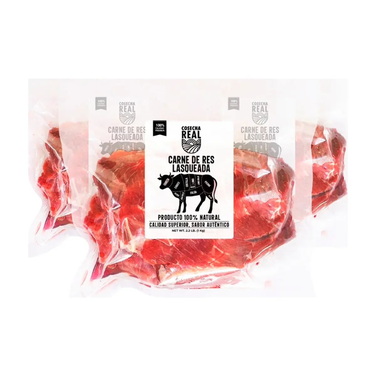 Carne de res lasqueada Cosecha Real (3 x 1 kg / 2.2 lb) - Imagen 1