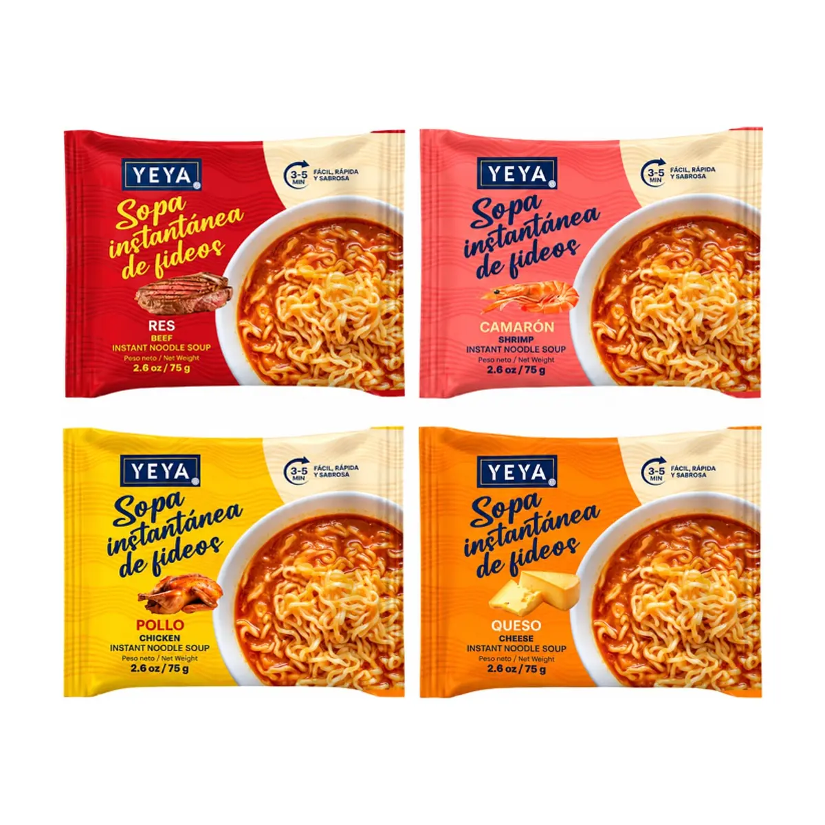 Combo mixto de sopas instantáneas de fideos YEYA (40 x 75 g / 2.6 oz) - Thumbnail 2