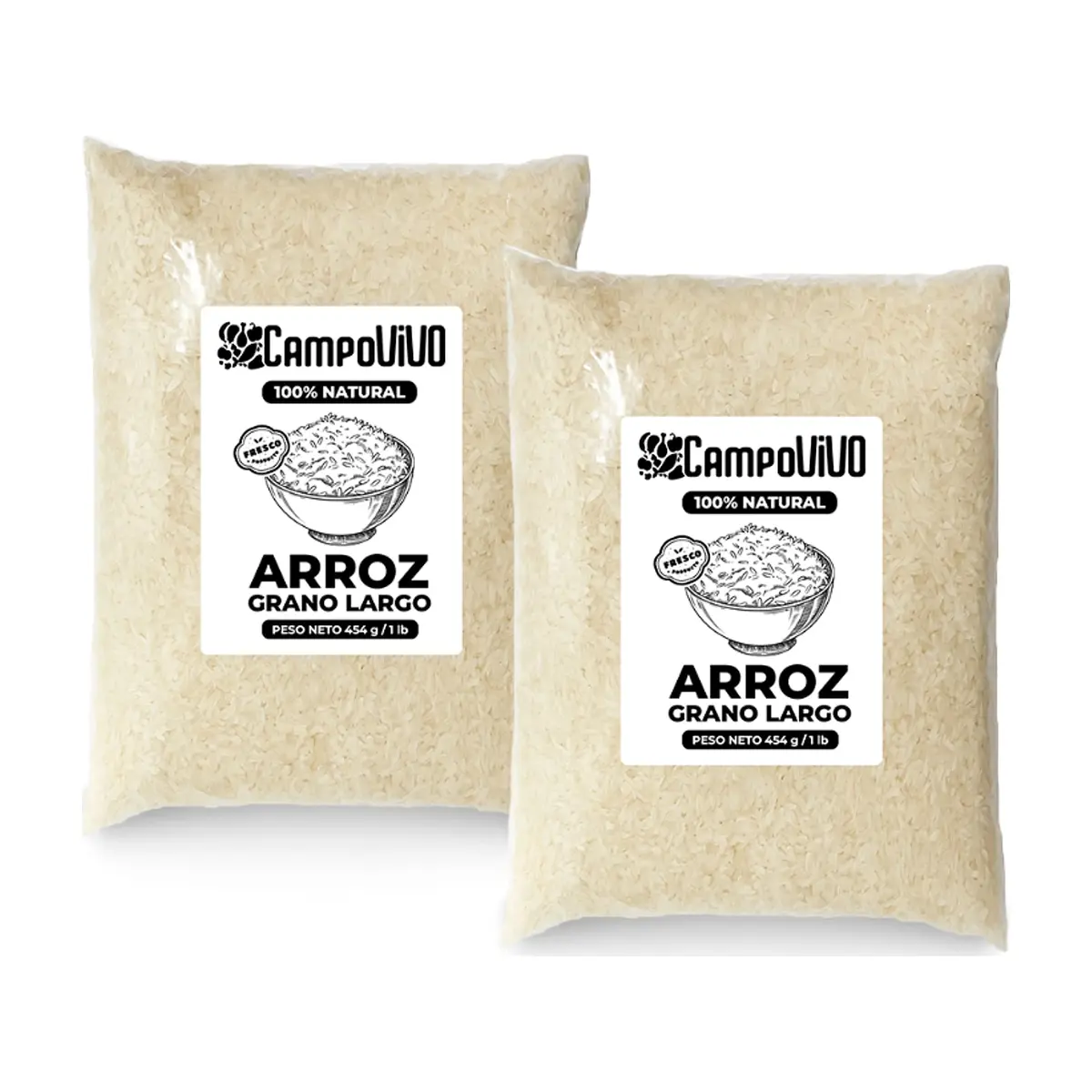 Arroz de grano largo Campo Vivo (2 x 454 g / 1 lb)