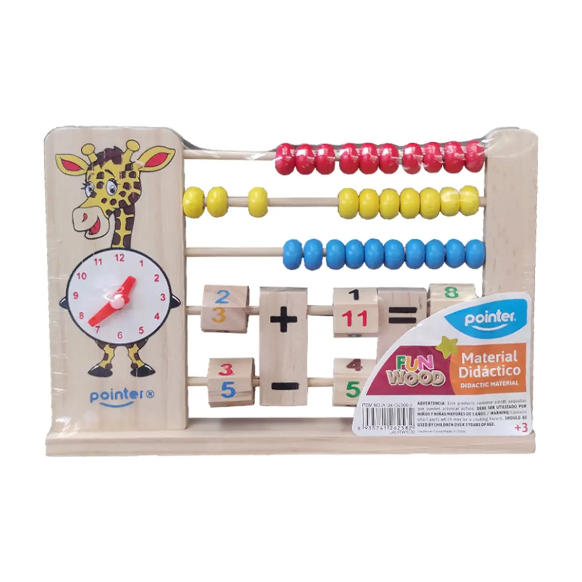 Ábaco - juguete didáctico - con reloj y números para suma y resta Pointer