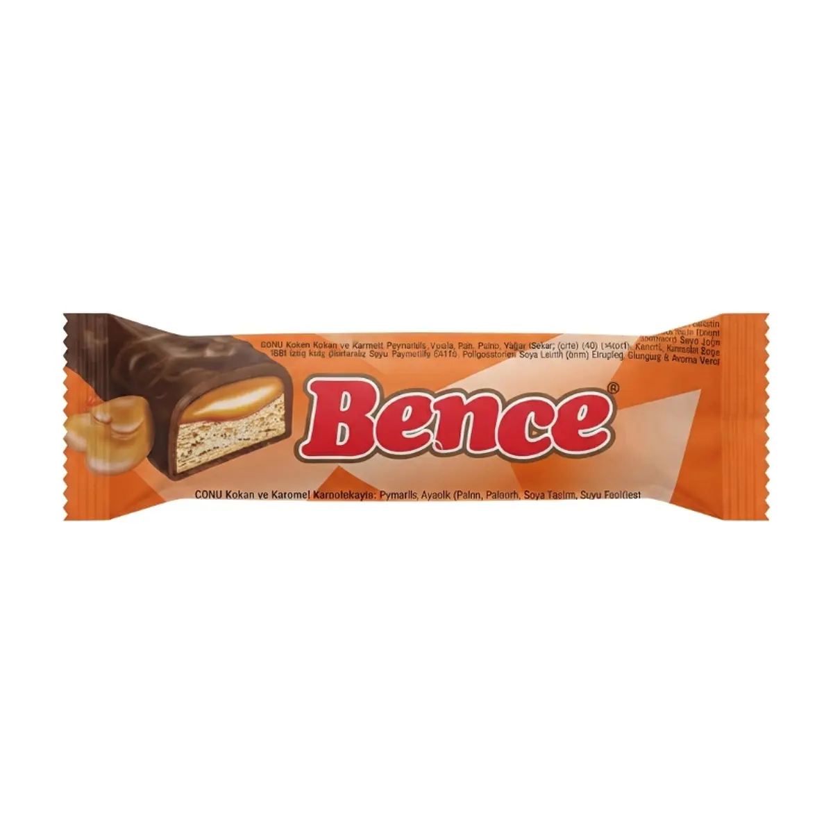 Barrita crujiente de galleta y caramelo recubierta de chocolate Bence Simsek (40 g / 1.41 oz)