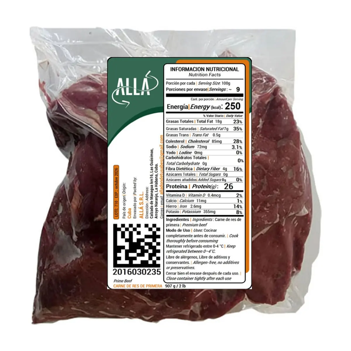 Carne de res de primera ALLÁ (907 g / 2 lb) - Miniatura 4
