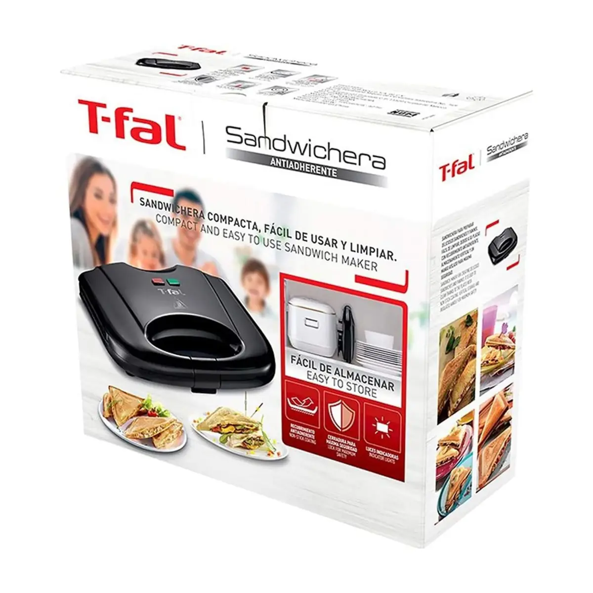 Sandwichera eléctrica antiadherente 700 W T-fal SM2118MX - Thumbnail 4