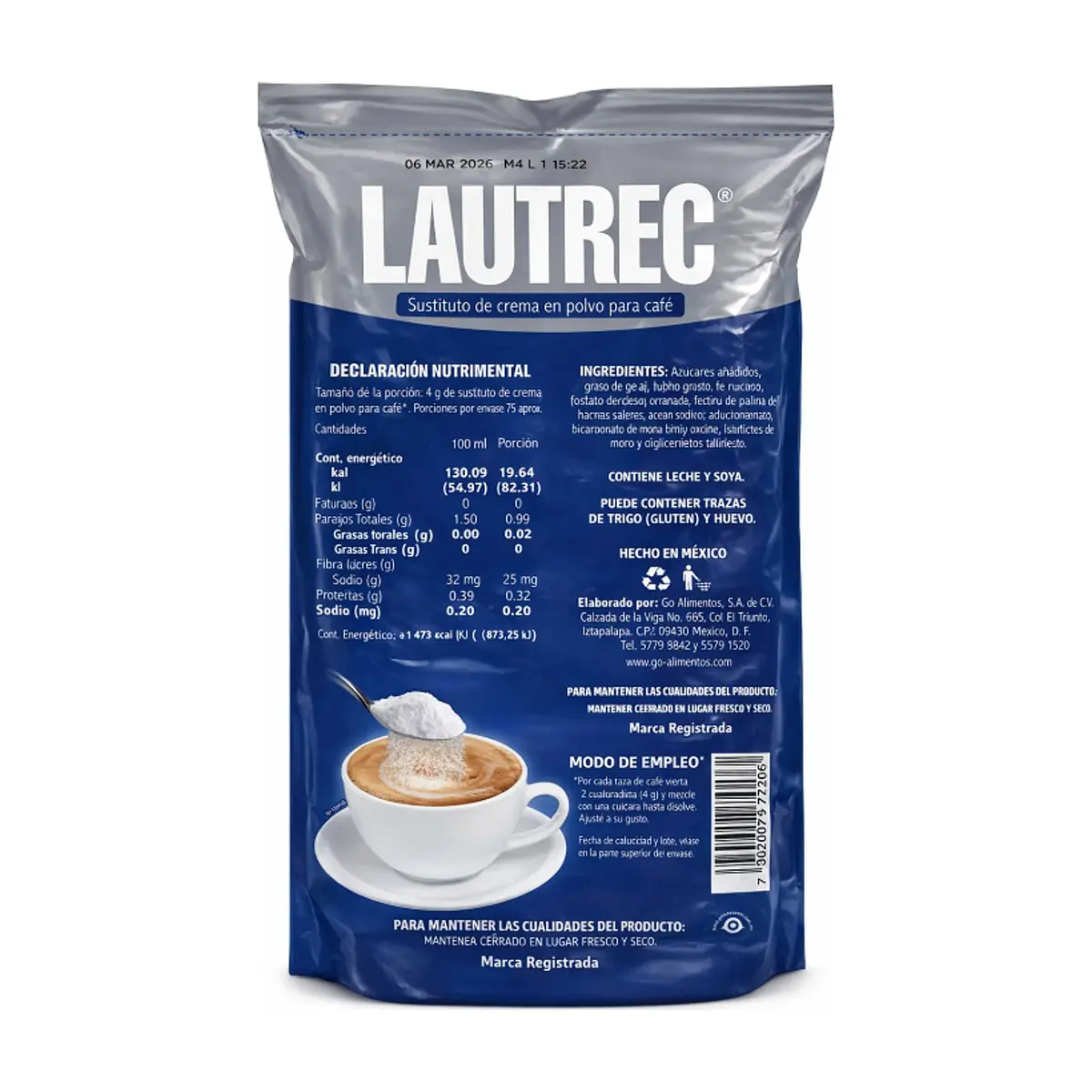 Sustituto de crema en polvo para café Lautrec (300 g / 10.58 oz) - Thumbnail 5