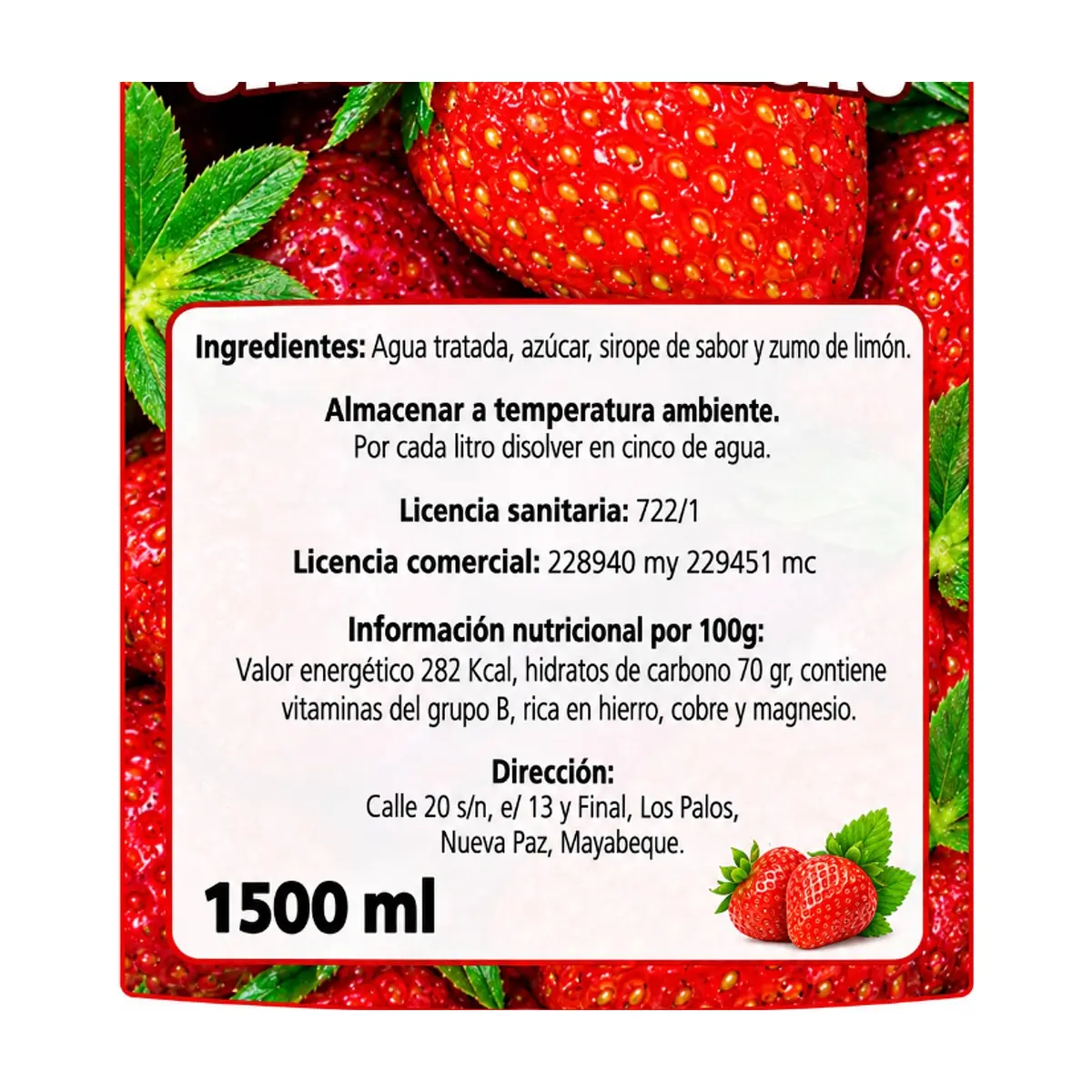Sirope de sabor fresa Los del Pino (1500 ml) - Thumbnail 2