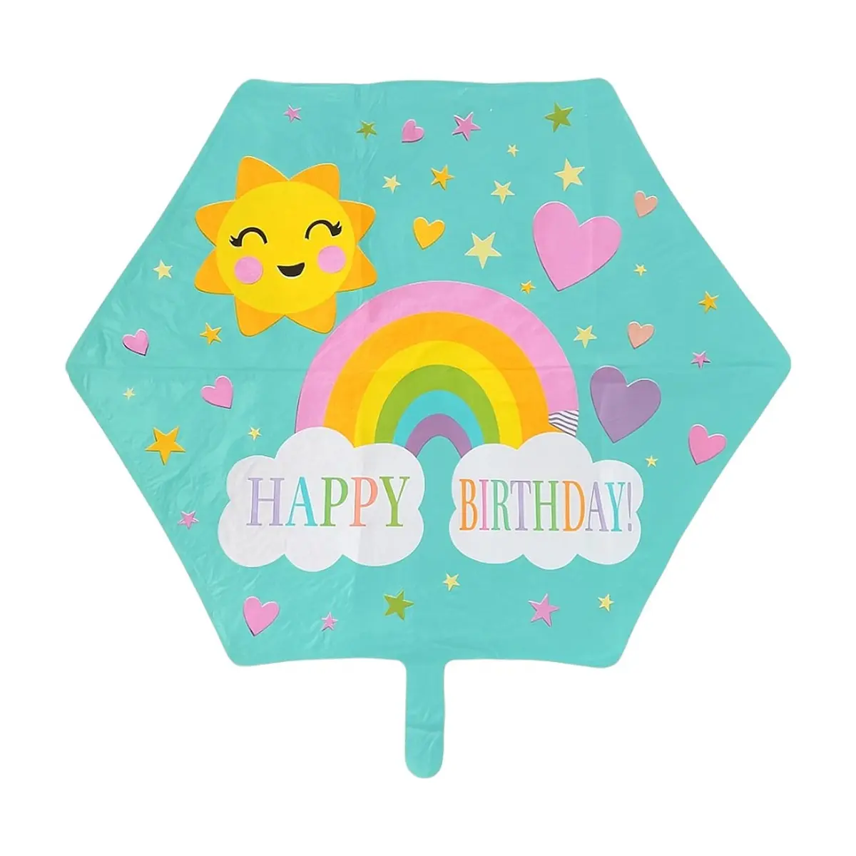 Globo de 18" hexagonal Happy birthday Balloon - Thumbnail 2